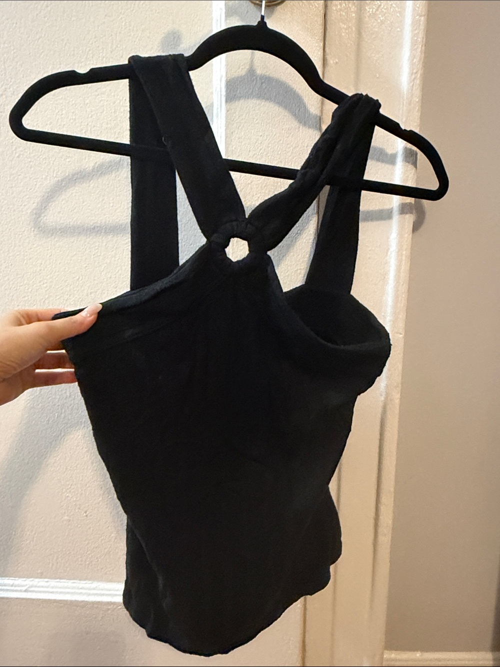 Free People Black Knot-Back Tank Top